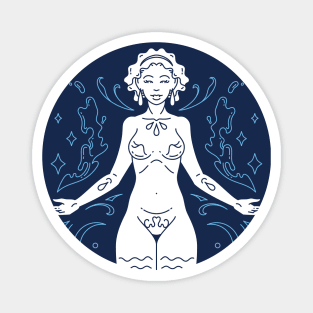 Vintage Aquarius Goddess Zodiac Symbol // Proud Aquarius Horoscope Sign Astrology Magnet